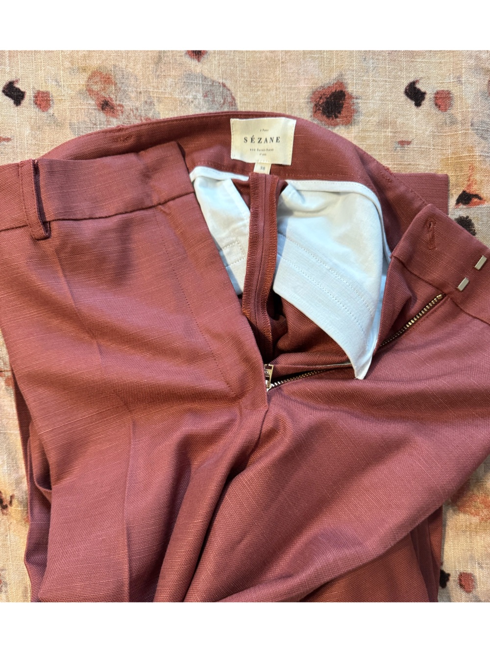 Sezane Matheo Trousers Rosewood - Size 6